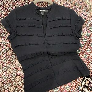 DKNY black silk top